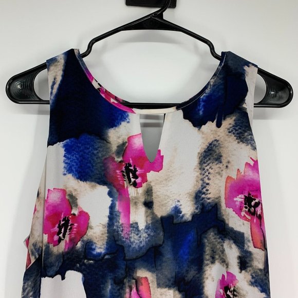 ASTR Dress Black Watercolor Floral Print Mini Shift Sleeveless - Picture 3 of 10